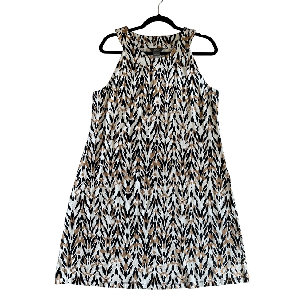 Natural Reflections Sleeveless Animal Print Dress Size Large Resortwear Casual
